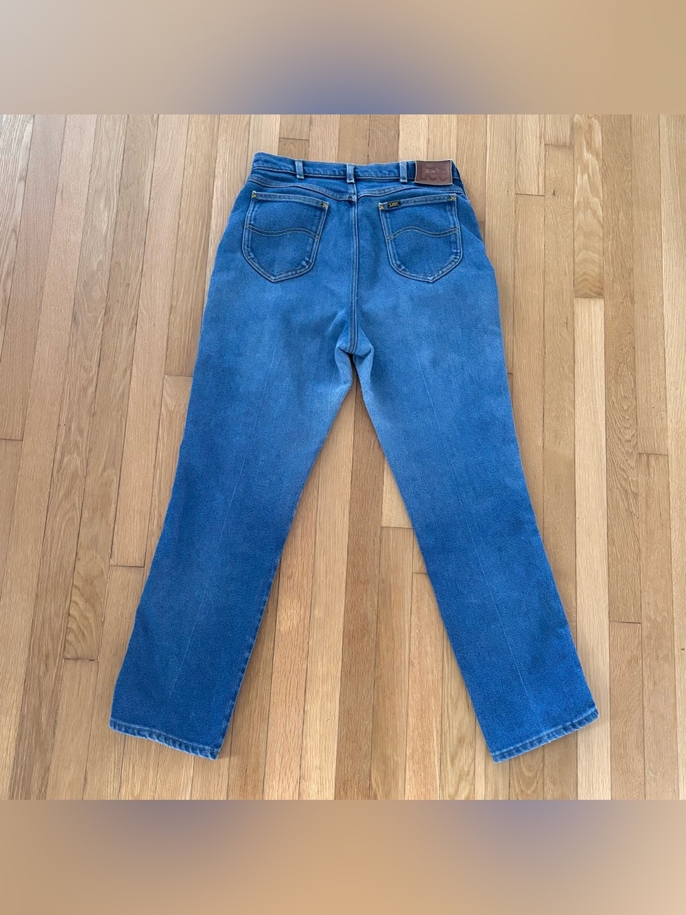 Vintage 1984 Lee Riders Jeans Mens 34 High Waisted Union Made USA Brass Button